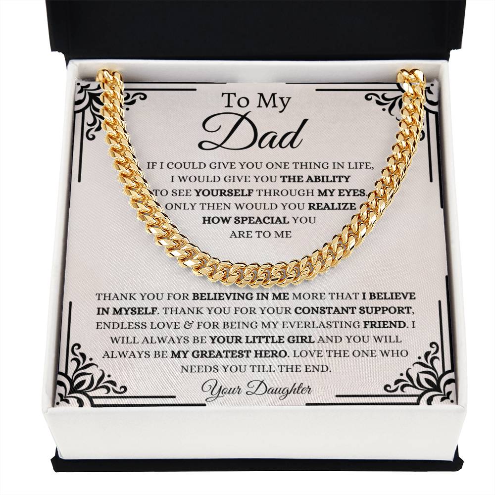 To My Dad Cuban Link Chain - Gift For Dad