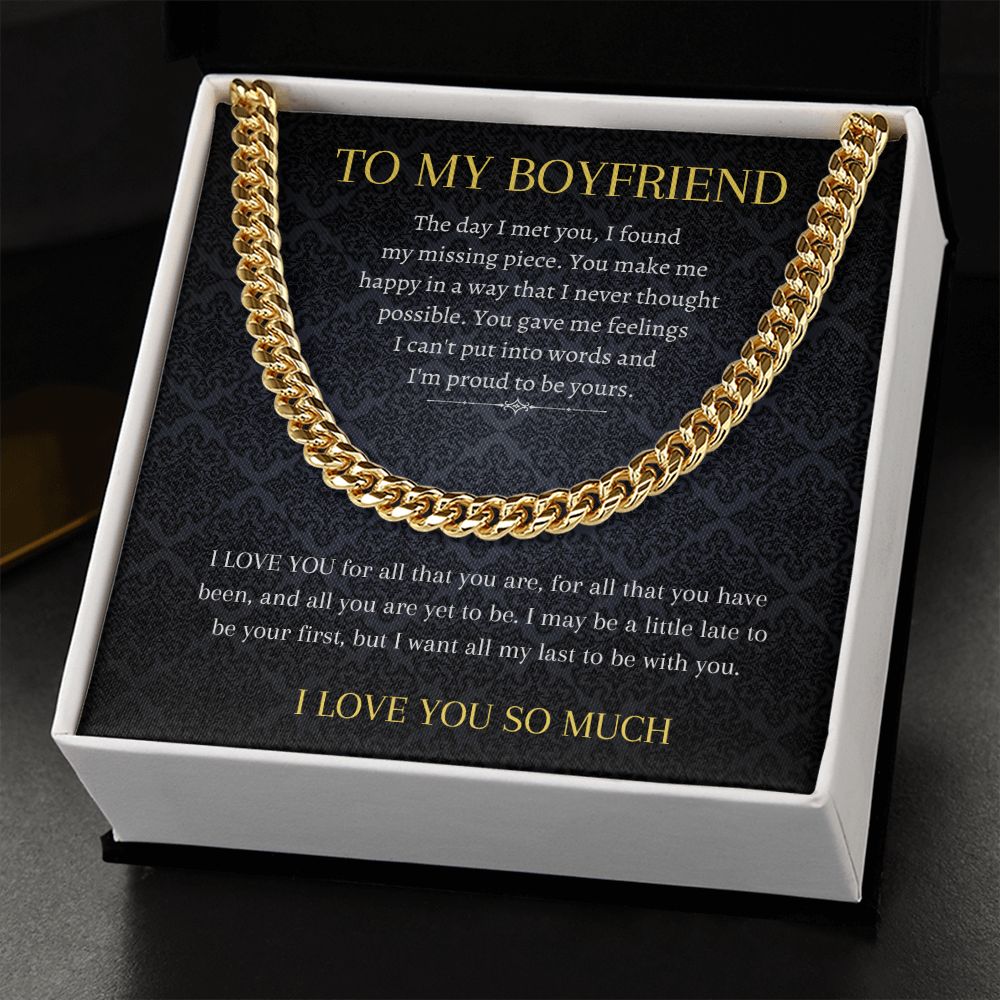 Cuban Link Promise Necklace for Boyfriend