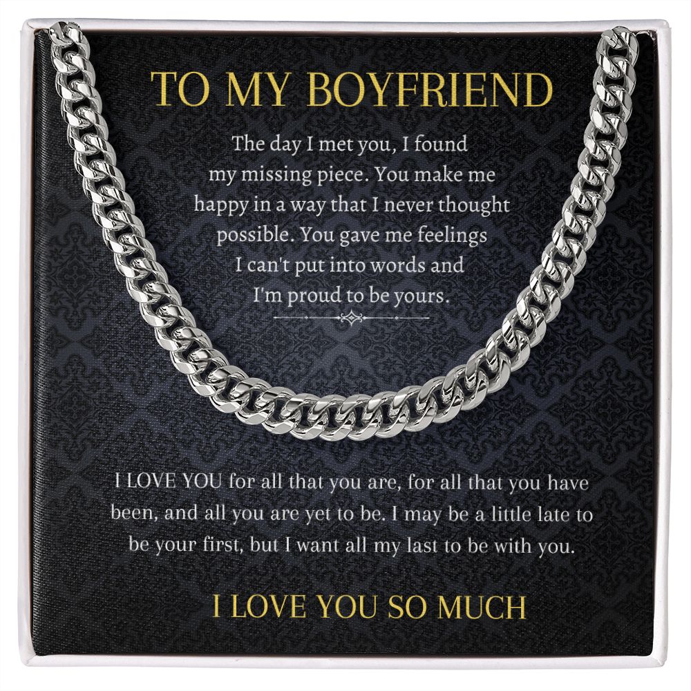 Cuban Link Promise Necklace for Boyfriend
