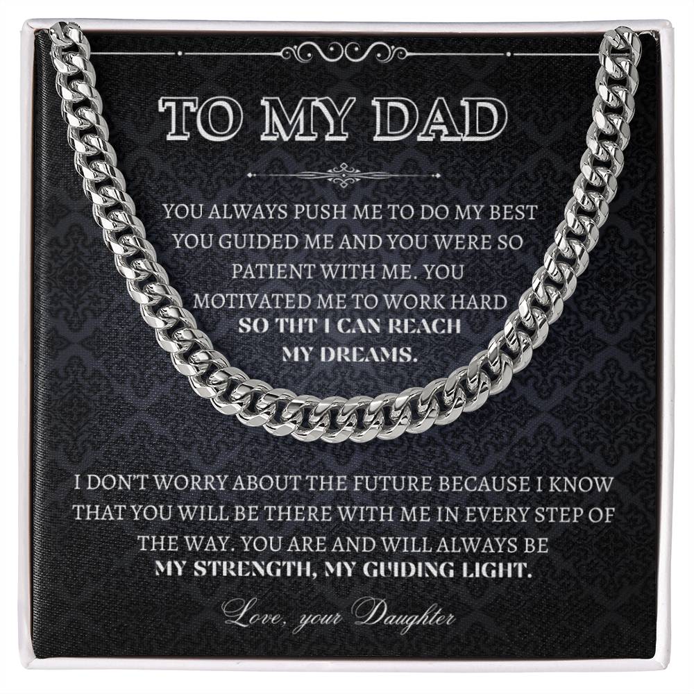To My Dad Cuban Link Chain - Gift For Dad