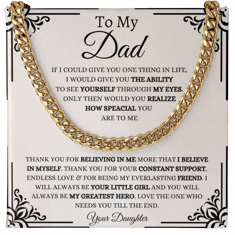 To My Dad Cuban Link Chain - Gift For Dad