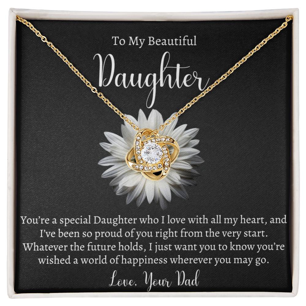 To My Beautiful Daughter Necklace - Gift From Mom Or Dad