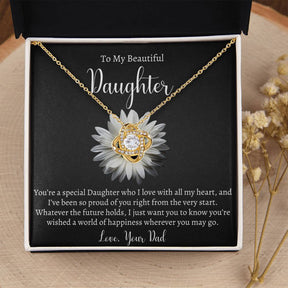 To My Beautiful Daughter Necklace - Gift From Mom Or Dad