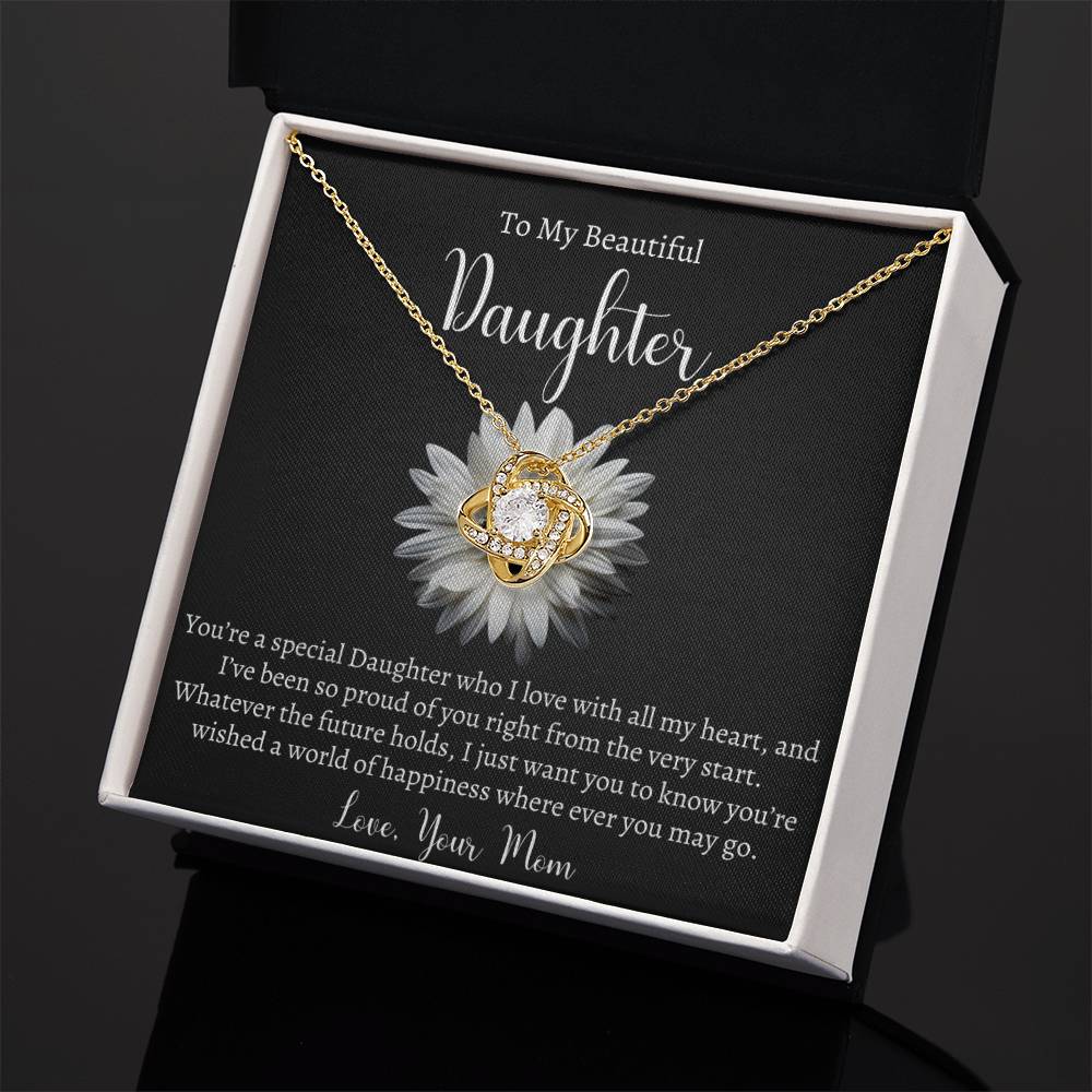 To My Beautiful Daughter Necklace - Gift From Mom Or Dad