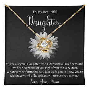 To My Beautiful Daughter Necklace - Gift From Mom Or Dad