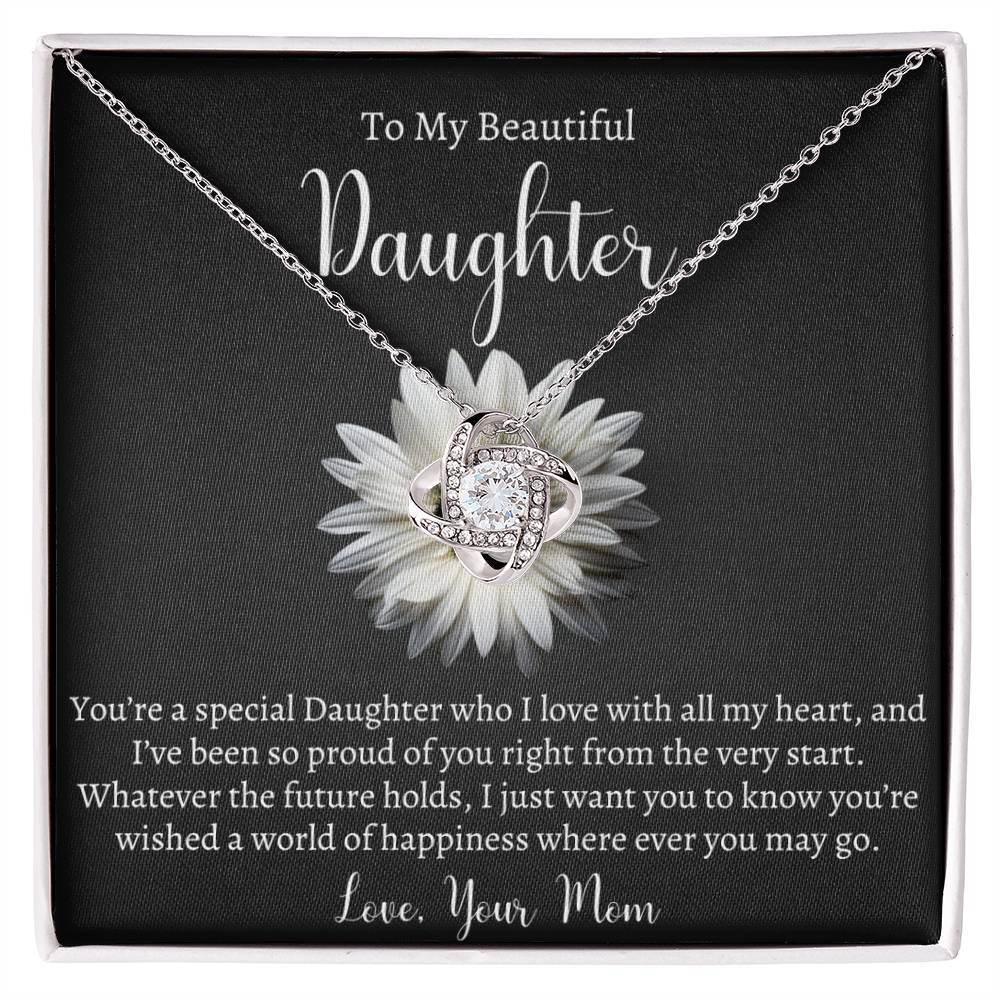 To My Beautiful Daughter Necklace - Gift From Mom Or Dad