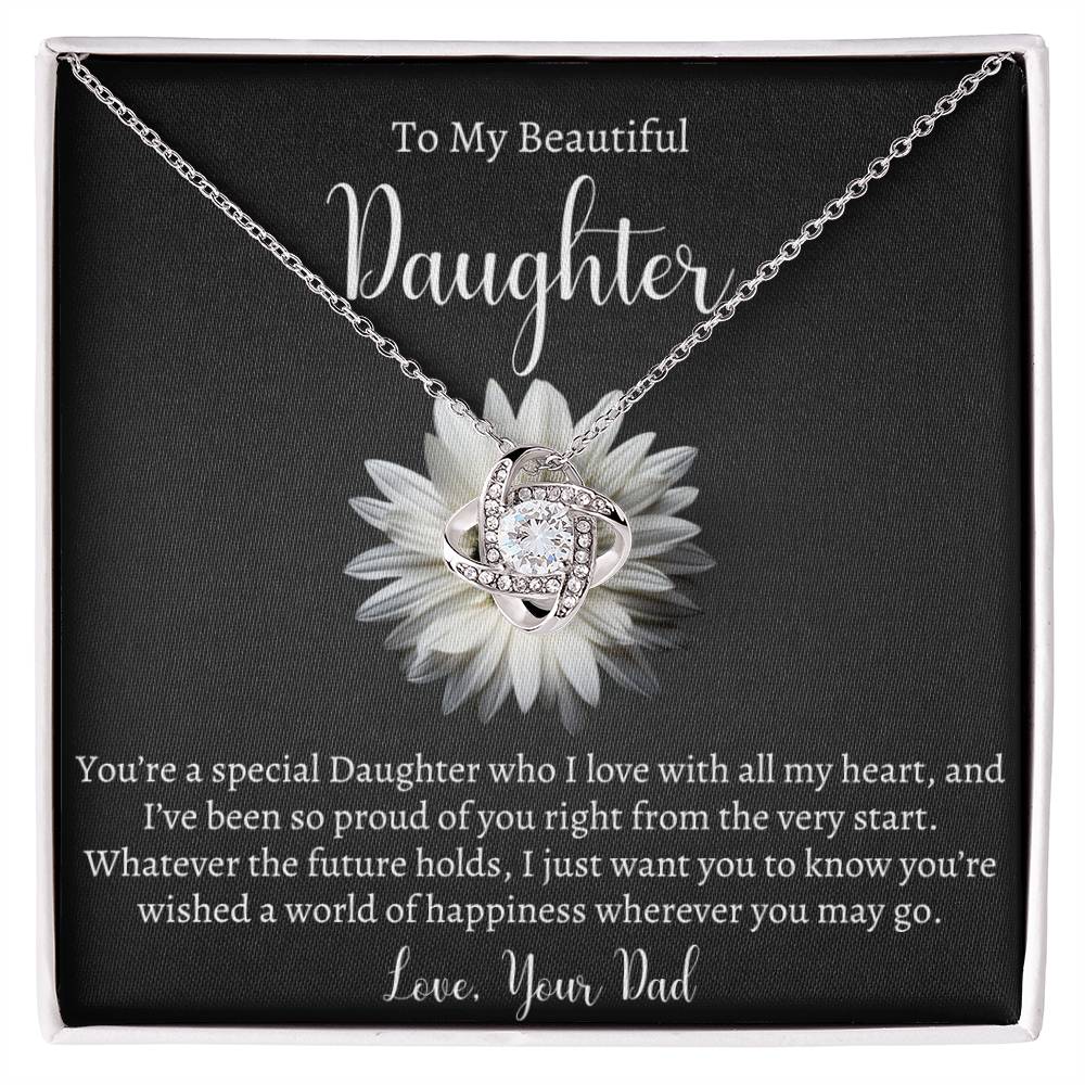 To My Beautiful Daughter Necklace - Gift From Mom Or Dad