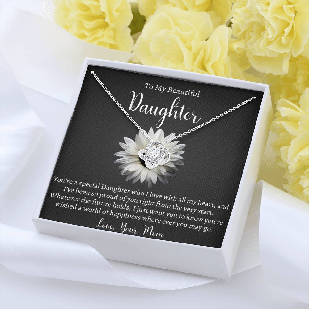 To My Beautiful Daughter Necklace - Gift From Mom Or Dad