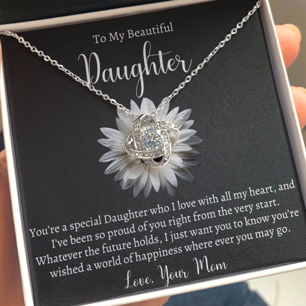 To My Beautiful Daughter Necklace - Gift From Mom Or Dad