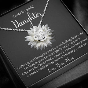 To My Beautiful Daughter Necklace - Gift From Mom Or Dad