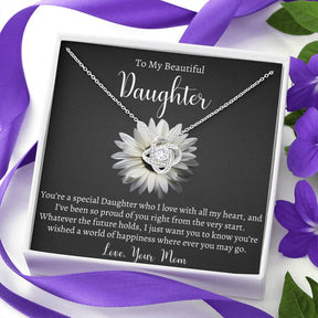 To My Beautiful Daughter Necklace - Gift From Mom Or Dad