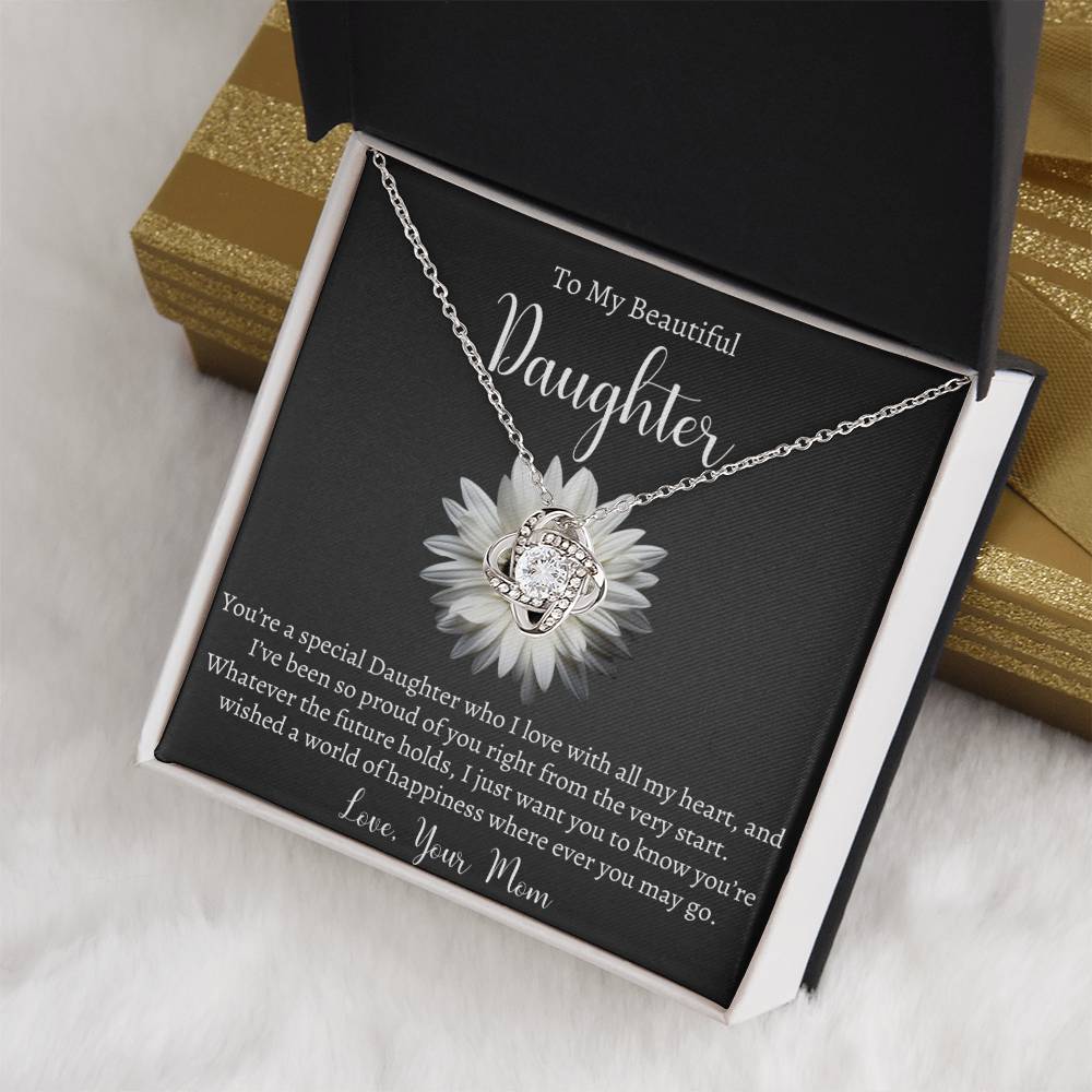 To My Beautiful Daughter Necklace - Gift From Mom Or Dad