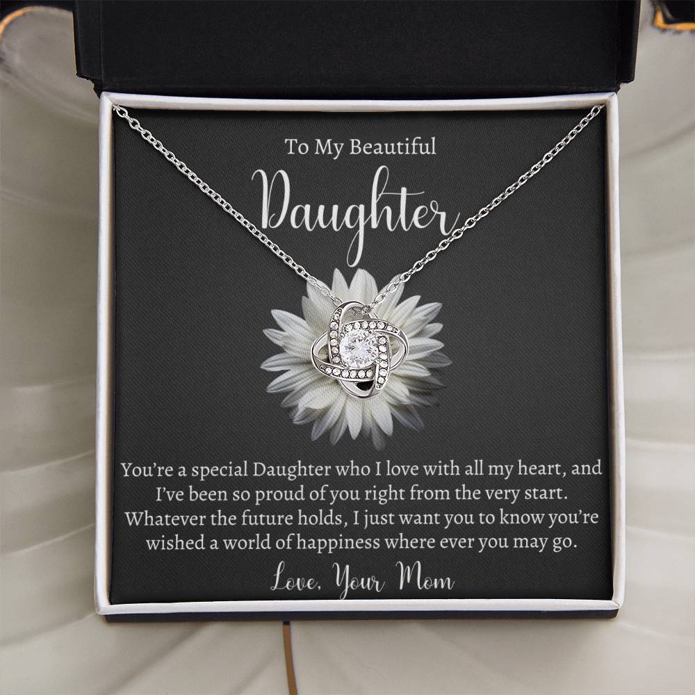 To My Beautiful Daughter Necklace - Gift From Mom Or Dad