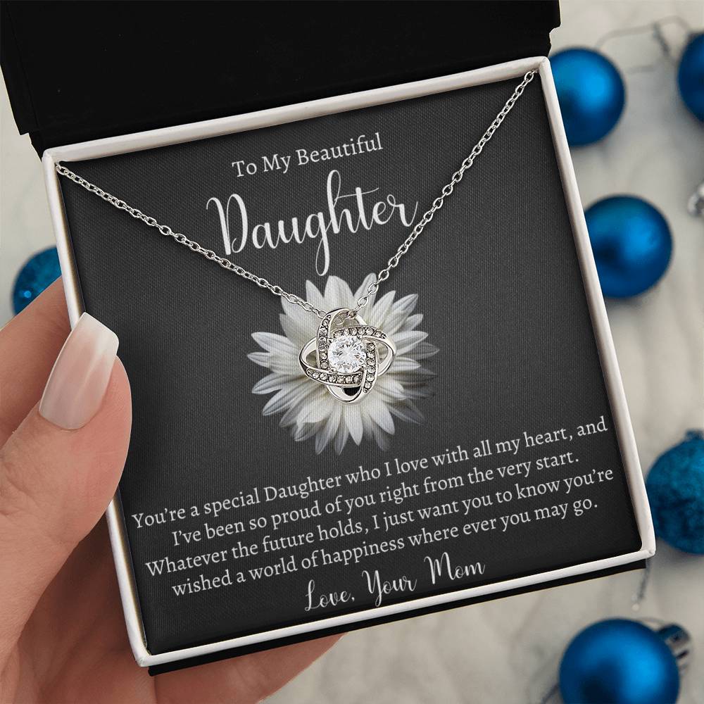 To My Beautiful Daughter Necklace - Gift From Mom Or Dad