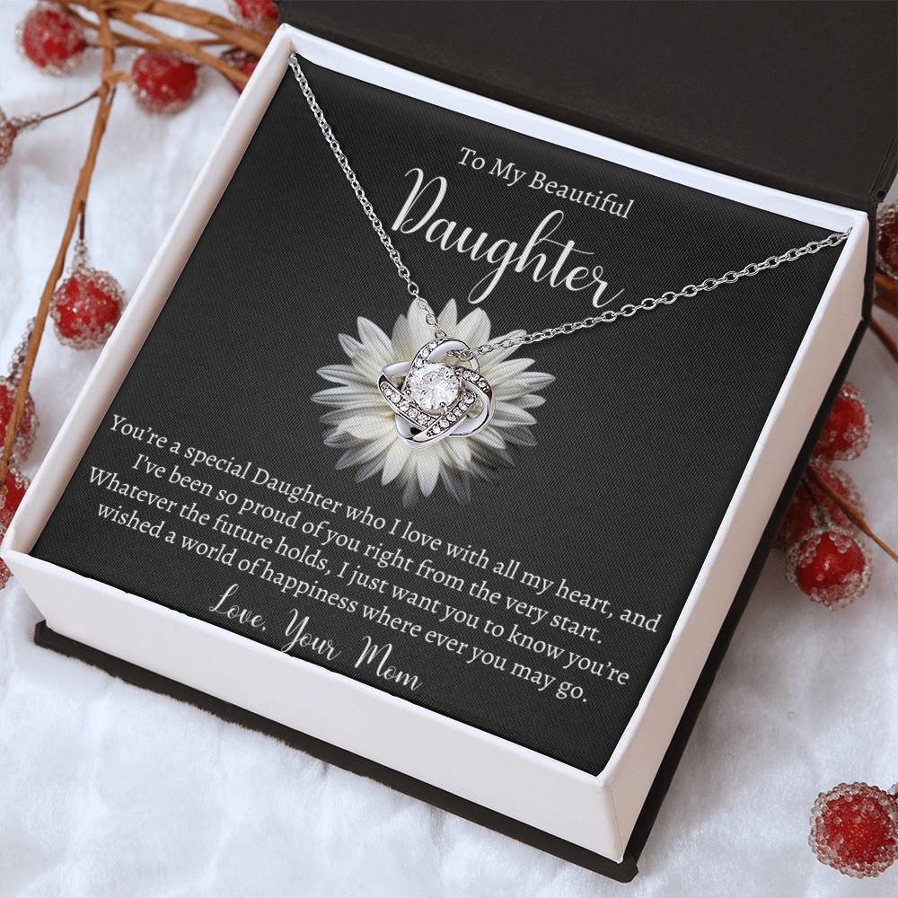 To My Beautiful Daughter Necklace - Gift From Mom Or Dad