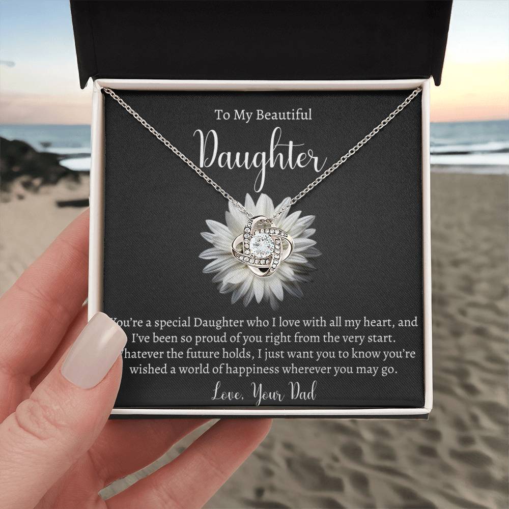 To My Beautiful Daughter Necklace - Gift From Mom Or Dad