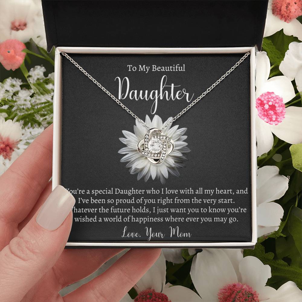 To My Beautiful Daughter Necklace - Gift From Mom Or Dad