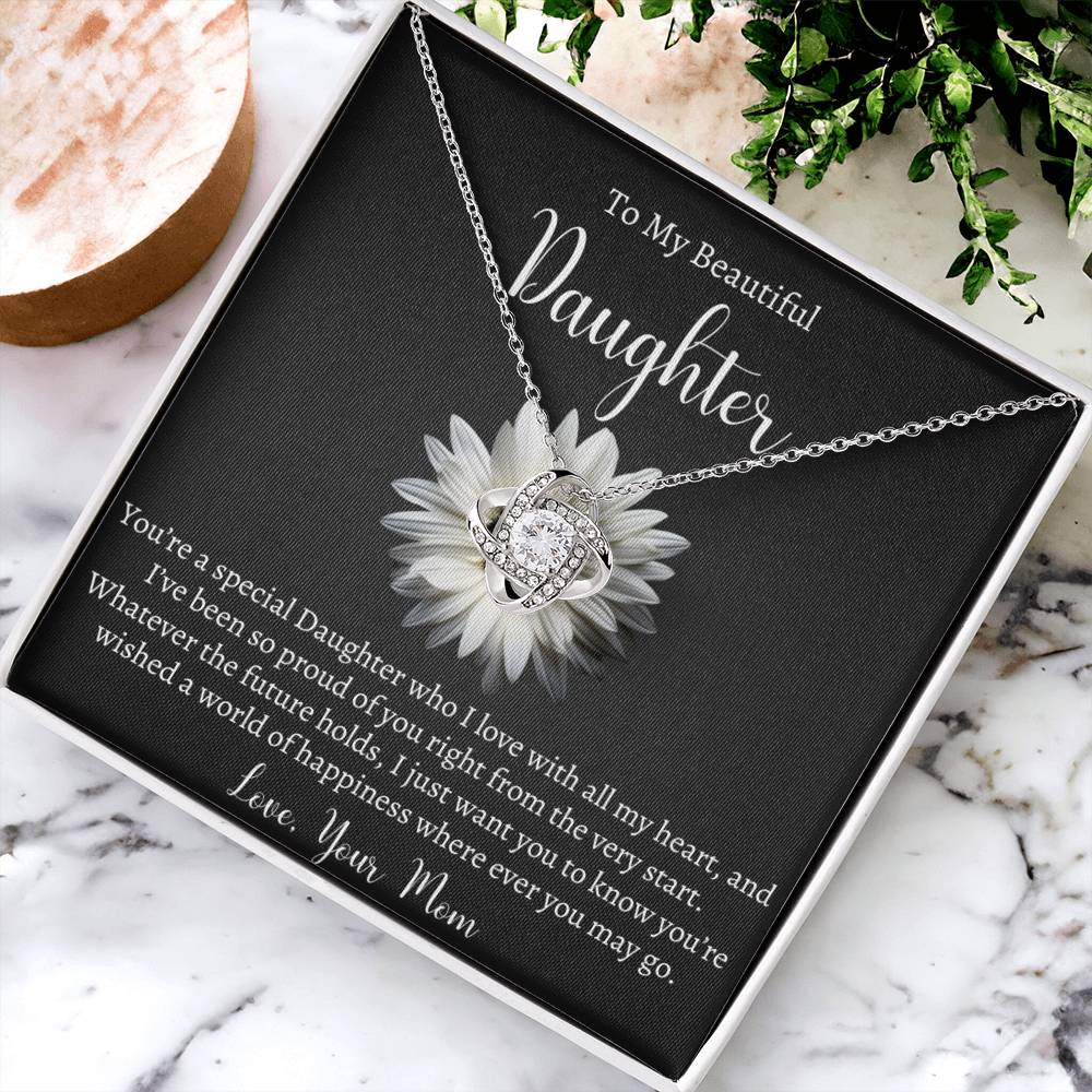 To My Beautiful Daughter Necklace - Gift From Mom Or Dad