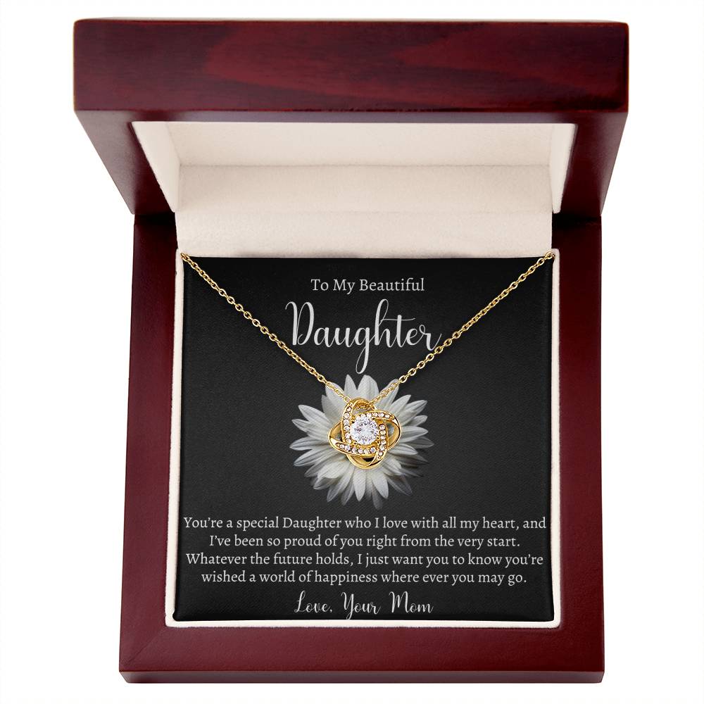 To My Beautiful Daughter Necklace - Gift From Mom Or Dad