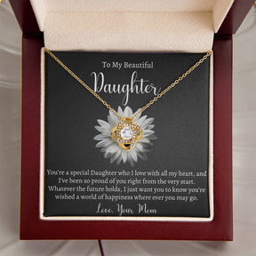 To My Beautiful Daughter Necklace - Gift From Mom Or Dad