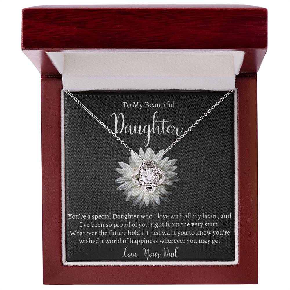 To My Beautiful Daughter Necklace - Gift From Mom Or Dad