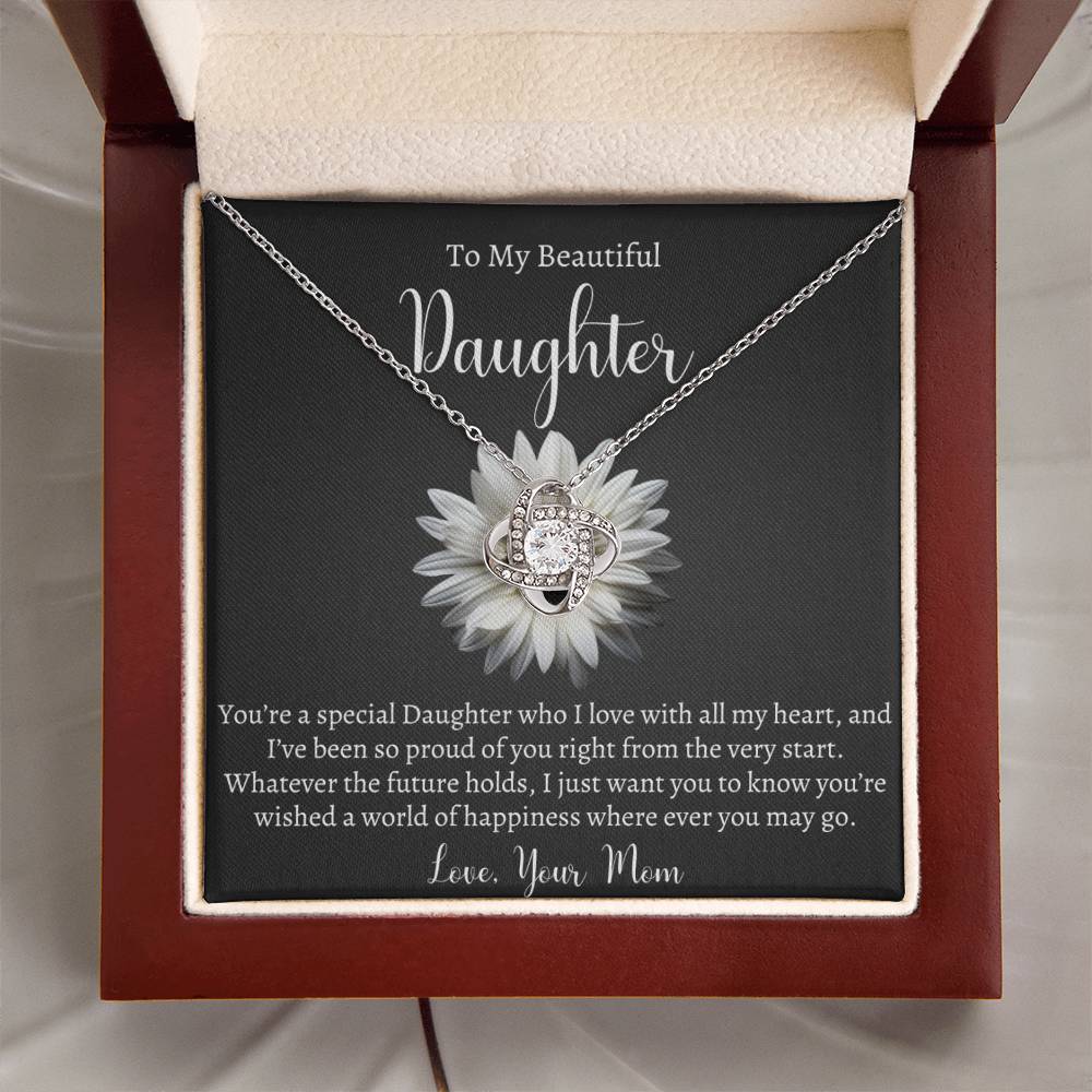 To My Beautiful Daughter Necklace - Gift From Mom Or Dad