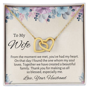 To My Wife Connecting Hearts Necklace - Gift From Husband