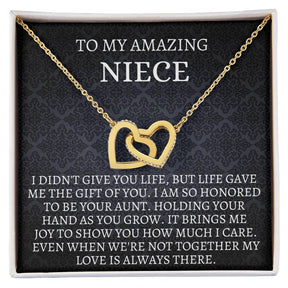 Interlocking Hearts Necklace - Gift To Niece