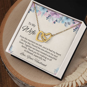 To My Wife Connecting Hearts Necklace - Gift From Husband