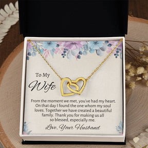 To My Wife Connecting Hearts Necklace - Gift From Husband