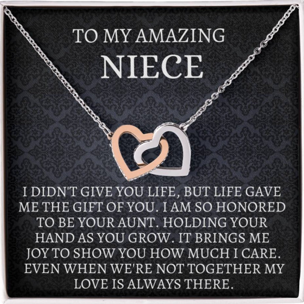 Interlocking Hearts Necklace - Gift To Niece