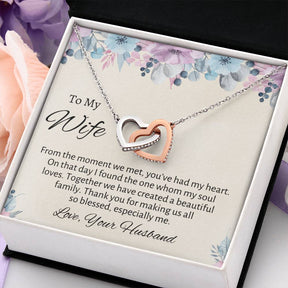 To My Wife Connecting Hearts Necklace - Gift From Husband