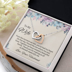 To My Wife Connecting Hearts Necklace - Gift From Husband