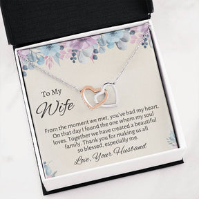 To My Wife Connecting Hearts Necklace - Gift From Husband