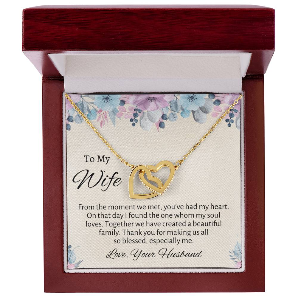 To My Wife Connecting Hearts Necklace - Gift From Husband