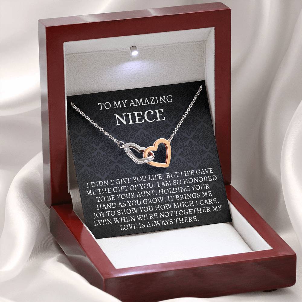 Interlocking Hearts Necklace - Gift To Niece