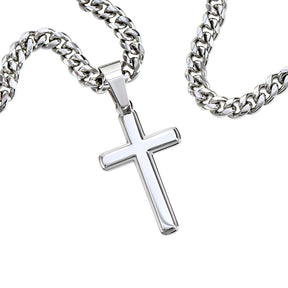 Cuban Link Chain with Cross Pendant - Step Dad/Bonus Dad Gift