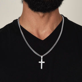 Cuban Link Chain with Cross Pendant - Step Dad/Bonus Dad Gift