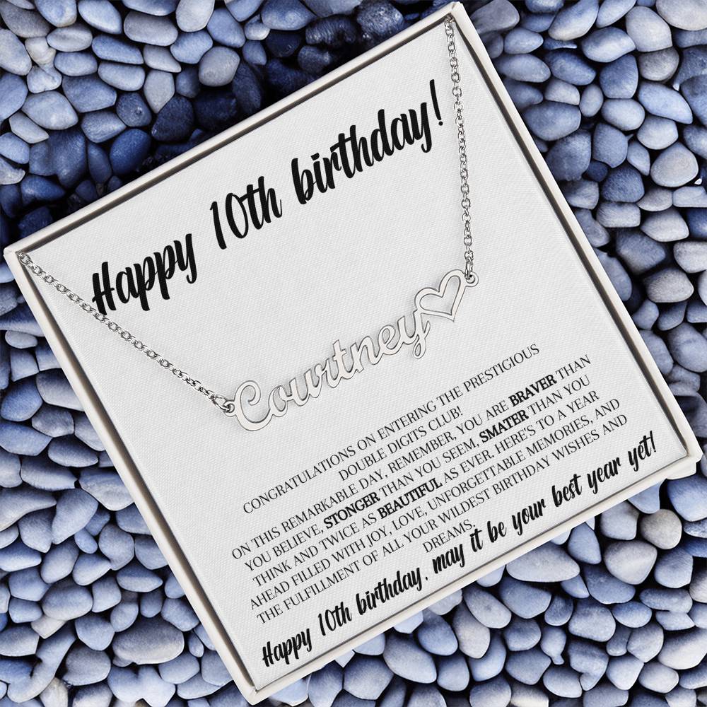 10th Birthday Custom Name Necklace