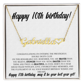 10th Birthday Custom Name Necklace