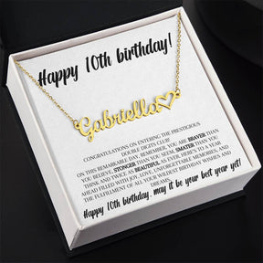 10th Birthday Custom Name Necklace