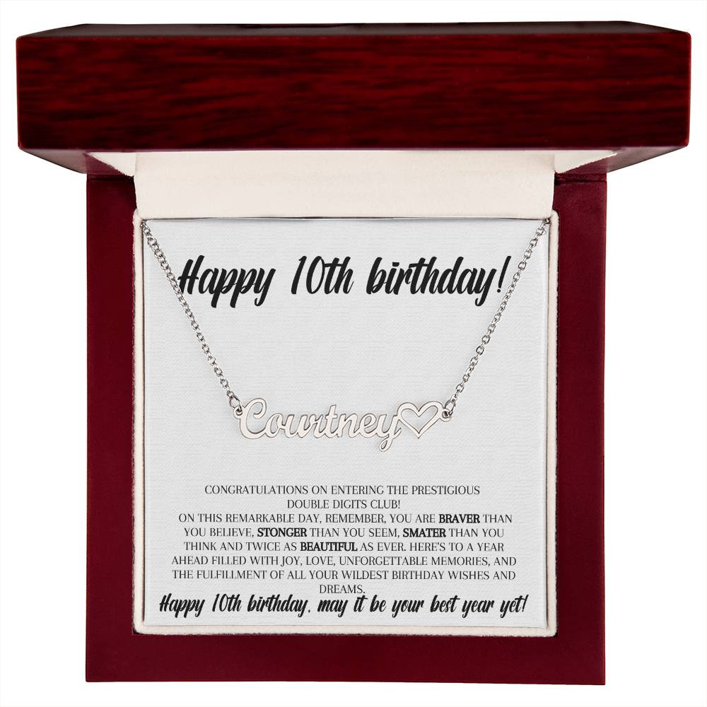 10th Birthday Custom Name Necklace