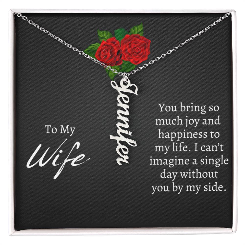 To My Wife Name Plate Necklace - Gift From Husband