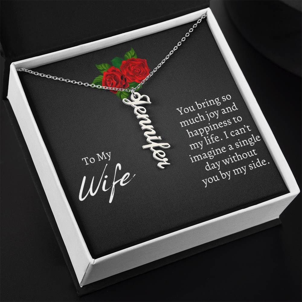 To My Wife Name Plate Necklace - Gift From Husband