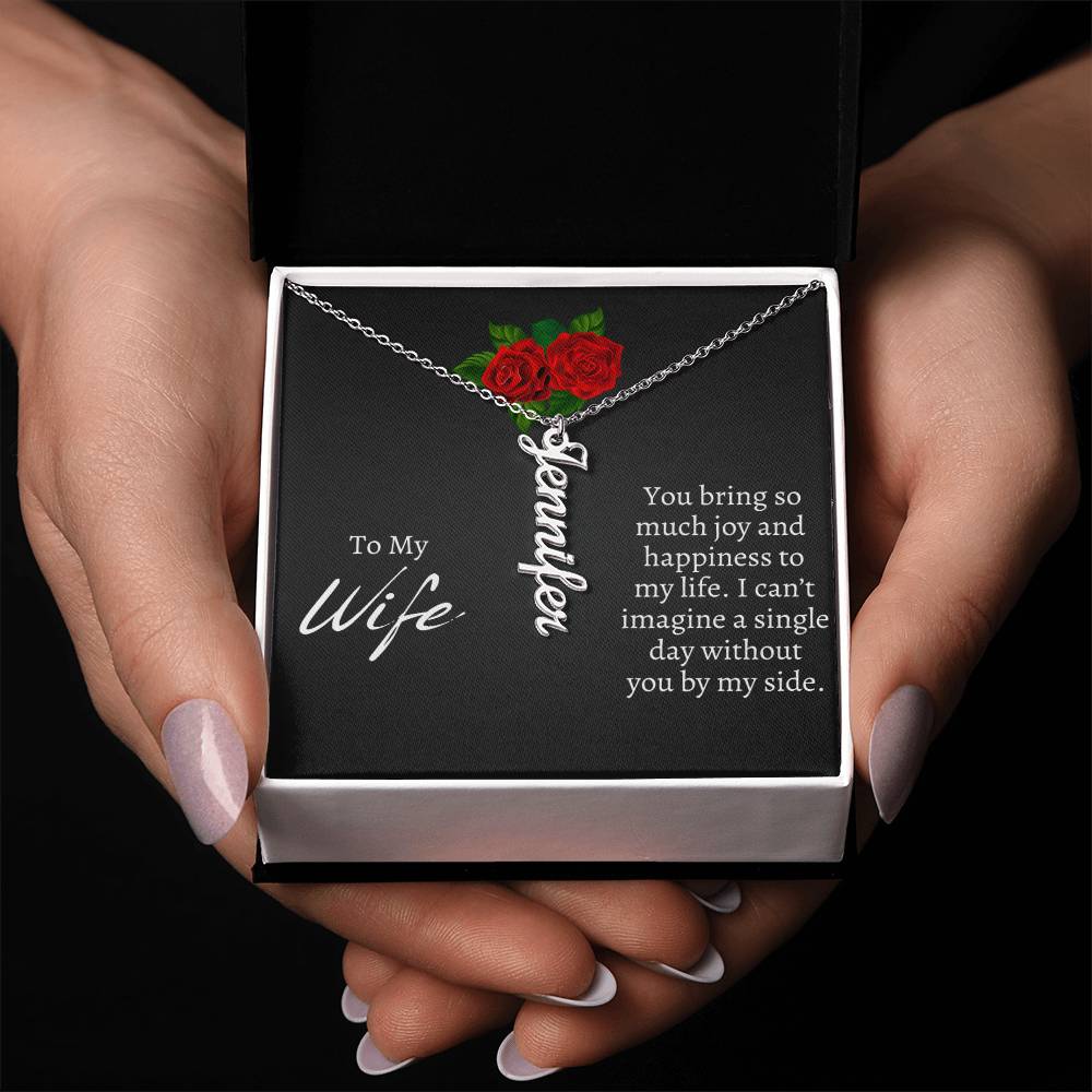 To My Wife Name Plate Necklace - Gift From Husband