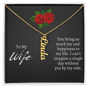 To My Wife Name Plate Necklace - Gift From Husband