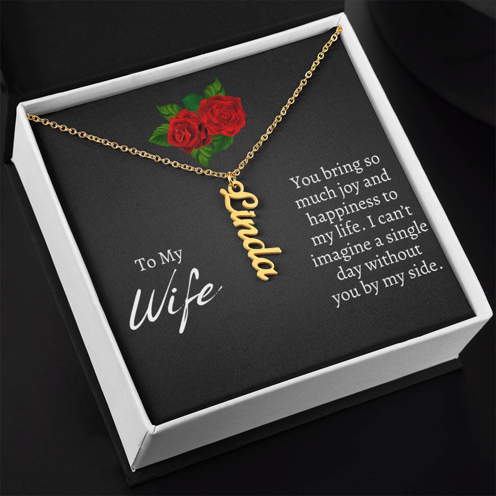 To My Wife Name Plate Necklace - Gift From Husband