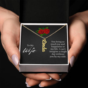 To My Wife Name Plate Necklace - Gift From Husband