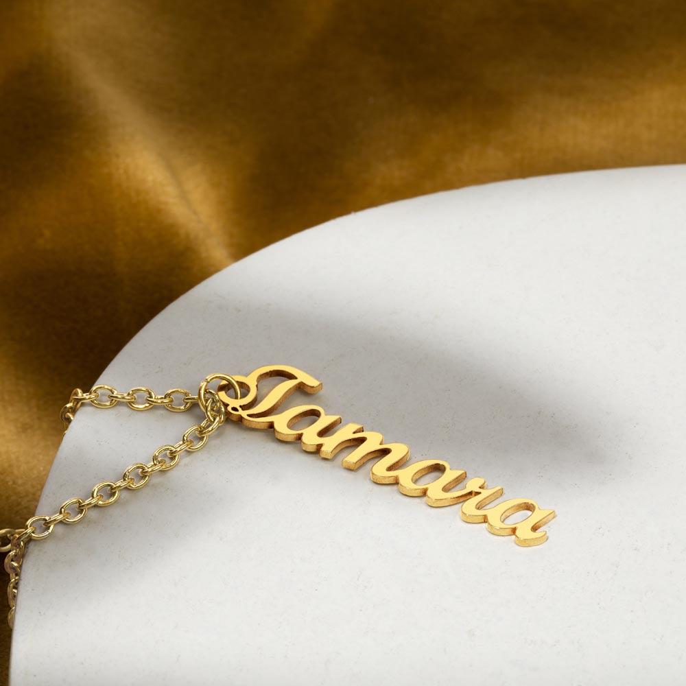 To My Wife Name Plate Necklace - Gift From Husband