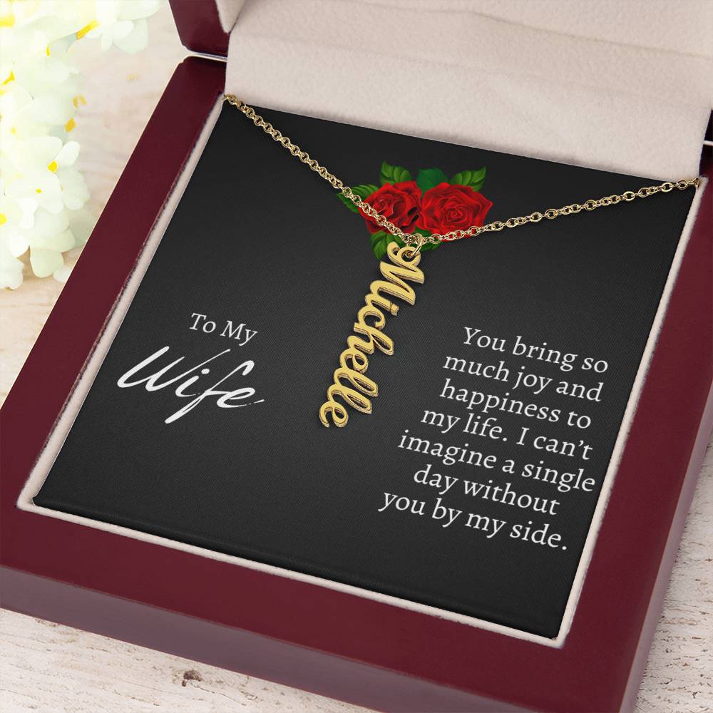 To My Wife Name Plate Necklace - Gift From Husband